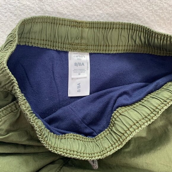 5/$25 Carter's olive green fleece lined tapered elastic waist pants joggers - Picture 4 of 7